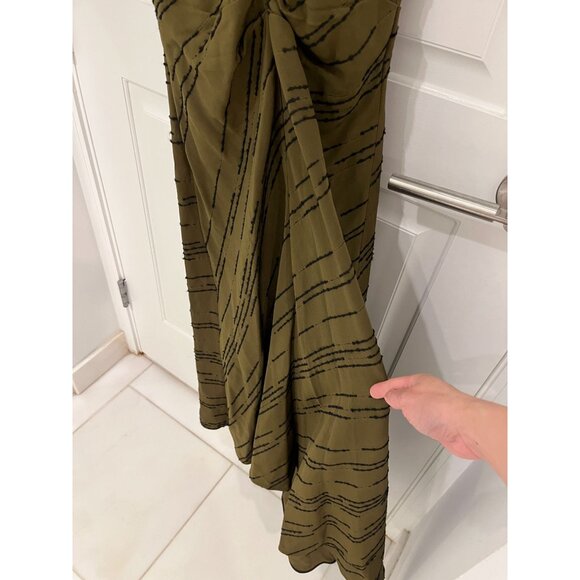 Proenza Schouler Vivienne Striped Asymmetric Dress in Green size 0 Maxi - Picture 14 of 16